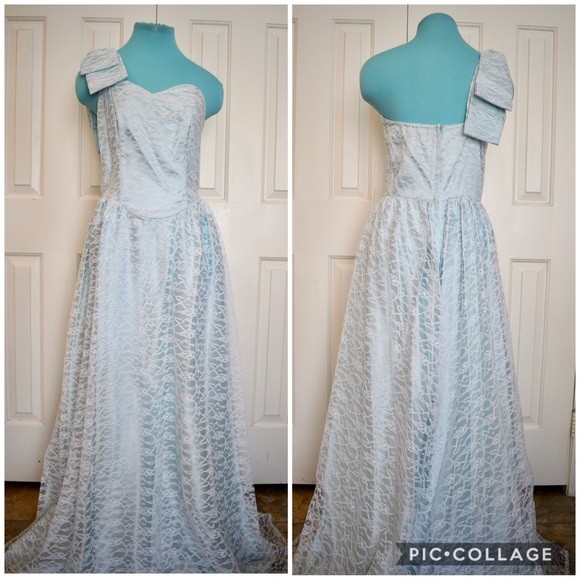 jcpenney Dresses Rare Vintage Baby Blue Jcpenny One Shoulder Dress